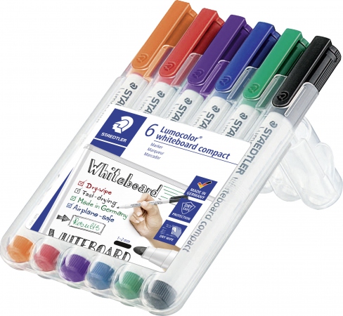 STAEDTLER Whiteboard merkepenn Lumocolor Compact ass (6)