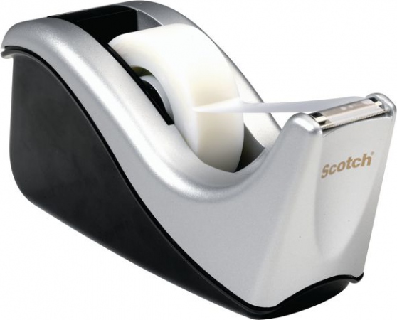 Scotch 810 C60ST Teipdispenser slv/sort + 1 teip