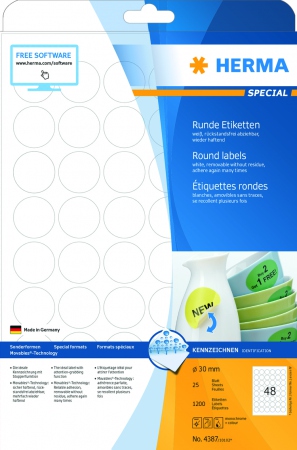 Herma Etiketter Movable A4 30mm (25)
