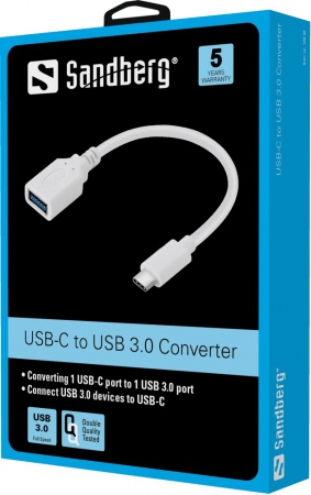 USB-C to USB 3.0 Converter, White