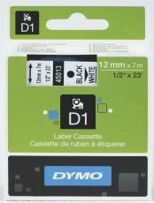 BildeDymo D1 Tape Sort på Hvit 12mm (7m) S0720530