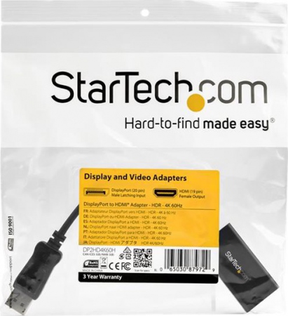 STARTECH DP to HDMI adapter with HDR