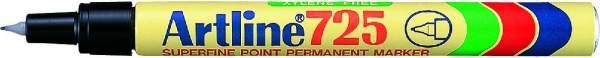 Artline 725 Merkepenn Superfine 0.4mm sort