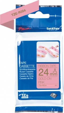 Brother TZeR satin tape 24mm x 4m Gull p rosa