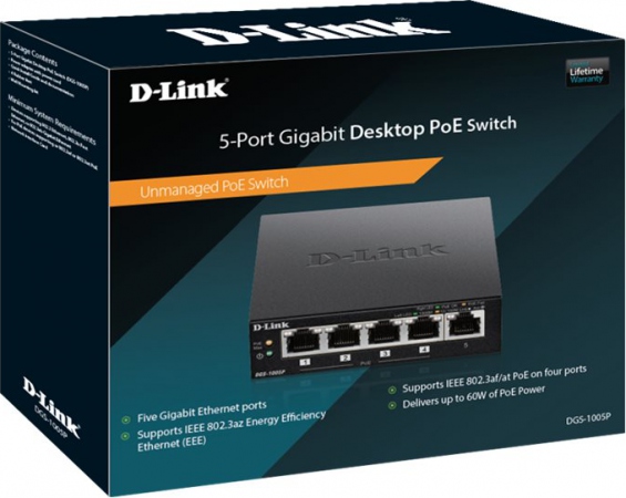 D-LINK 5 Gigabit ports including 4 ports