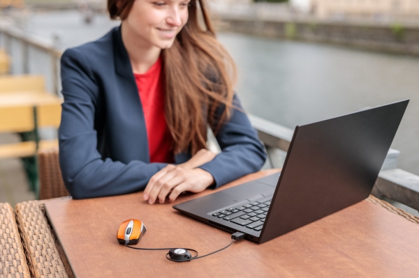 Optical Mini Travel Mouse USB Volcanic Orange