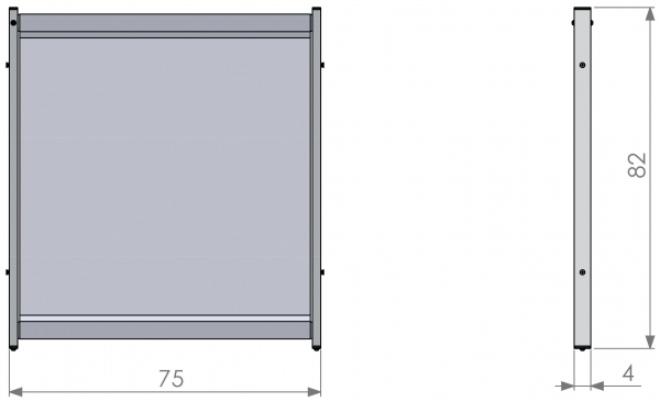 Skillevegg bord film medium 75x82cm