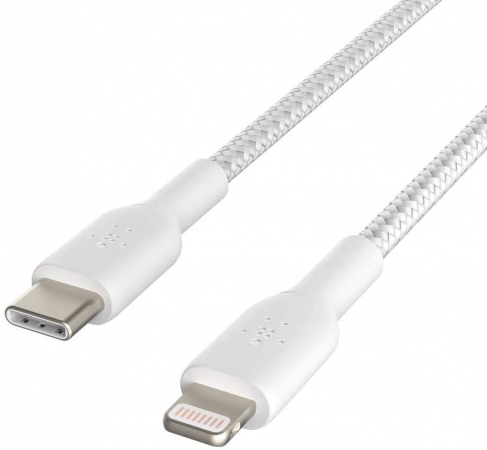 BOOST CHARGE Lightning to USB-C Cable_Braided, 1M, White