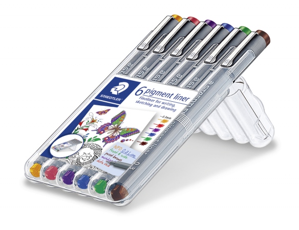 STAEDTLER Fineliner Pigment Liner 0,3mm ass (6)