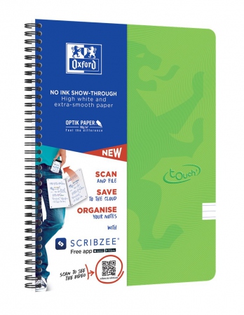 Oxford Touch notebook A4+ ruled 70 sheets 90g green