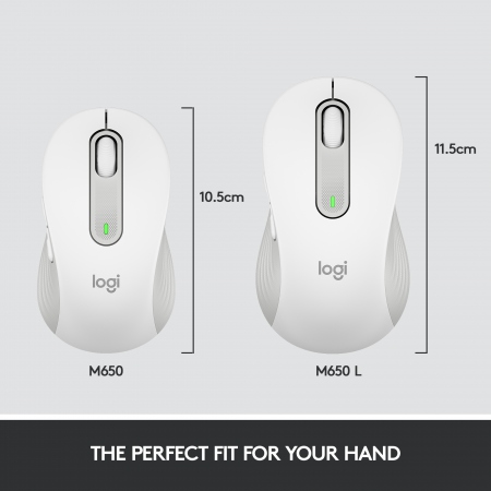 Logitech Signature M650 L Wireless Mouse, Off-white