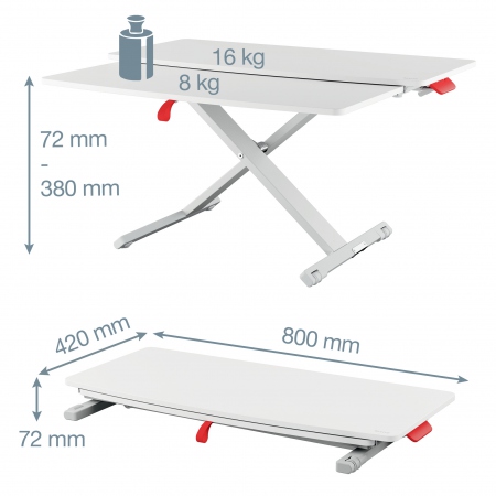 Justerbart PC bord m/plate Cosy Lys Gr