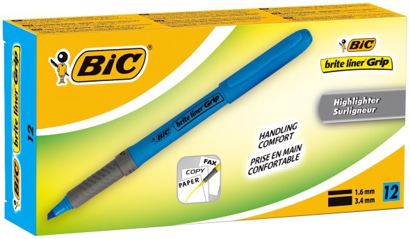 BIC Brite Liner Grip textMarker blue