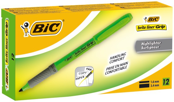 BIC Brite Liner Grip textMarker green