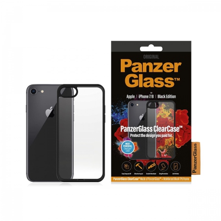 PanzerGlass ClearCase med BlackFrame for iPhone SE (2020)/8/