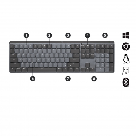 MX Mech. Wireless Illuminated Perf. Keyboard Tactile, Graphi