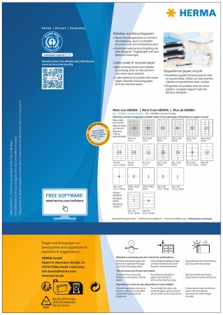 Herma Etiketter Resirkulert 99,1x33,8 Hvit (1280)