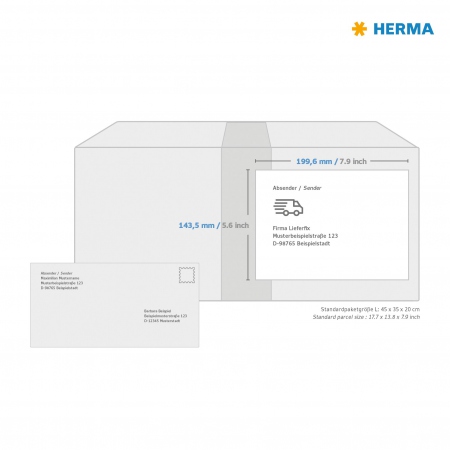 Herma Etiketter Resirkulert 199,6x143,5 Hvit (160)