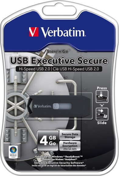 BildeVERBATIM Store n Go USB 4 GB Retractable Executive Secure *Black*