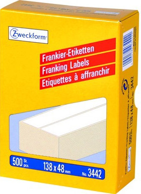 BildeEtikett Avery Frankering 138X48Mm (500 stk)