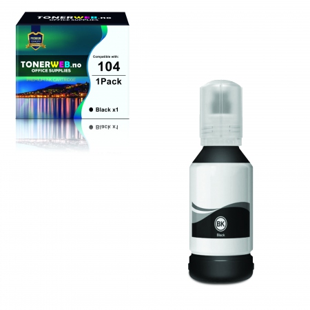 Epson 104 sort blekk (70ml) - Erstatter C13T00P140