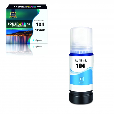 Epson 104 cyan blekk 70ml - Erstatter C13T00P240