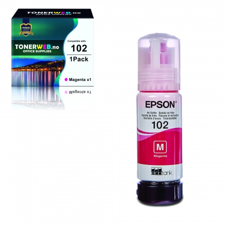 Epson 102 EcoTank Magenta Blekkflaske - Erstatter C13T03R340