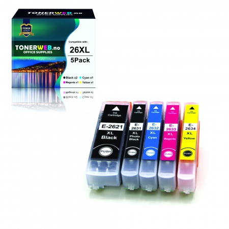 Epson Blekkpakke 5-farger 26XL - Erstatter T2635