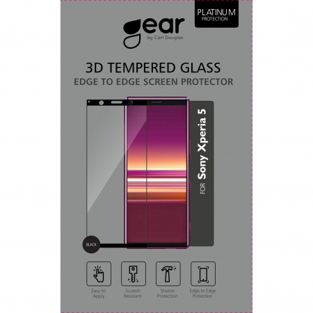 GEAR Herdet Glass 3D Full Cover Black Sony Xperia 5