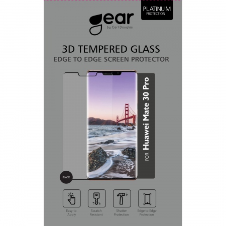 GEAR Herdet Glass 3D Full Cover Svart Huawei Mate 30 Lite