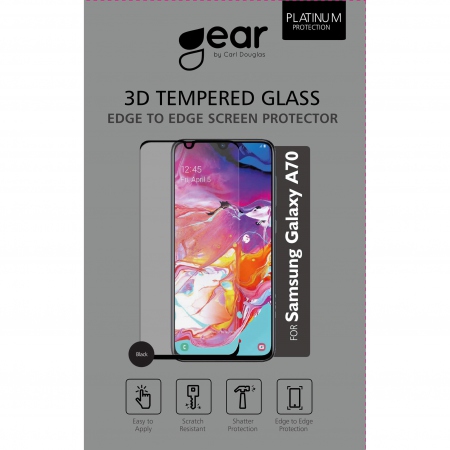 GEAR Herdet Glass 3D Full Cover Svart Samsung A70