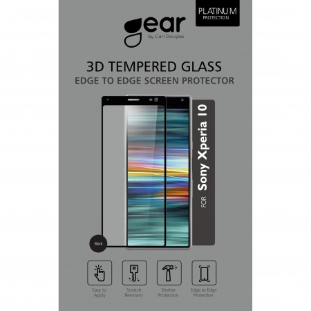 GEAR Härdat Glas 3D Full Cover Black Sony Xperia 10