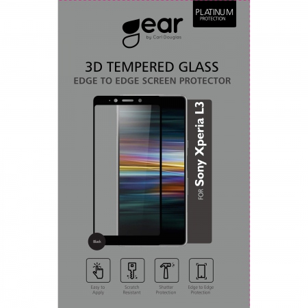 GEAR Herdet Glass 3D Full Cover Svart Sony L3