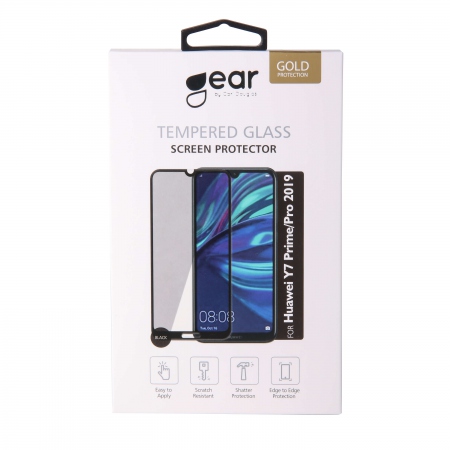 GEAR Herdet Glass 3D Full Cover Svart Huawei Y7 Prime/Pro 2019