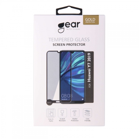 GEAR Herdet Glass 3D Full Cover Svart Huawei Y7 2019