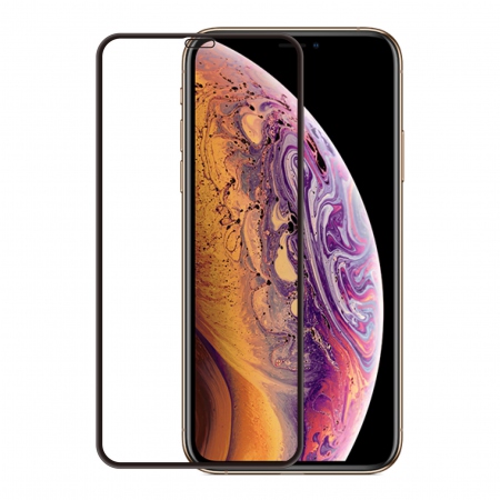 GEAR Herdet Glass 3D Gum Full Cover Svart iPhoneXs Max/11 Pro Max inkl. monteringsramme