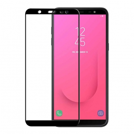 GEAR Herdet Glass 3D Full Cover Svart Samsung J8 2018