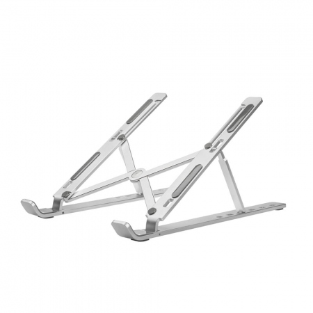 DESIRE2 Foldable Laptop Stand X shaped Aluminium Silver