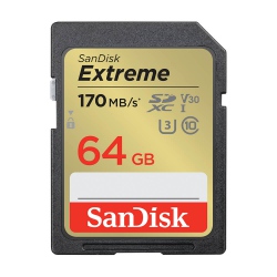 BildeSANDISK SDXC Extreme 64GB 170MB/s UHS-I C10 V30 U3