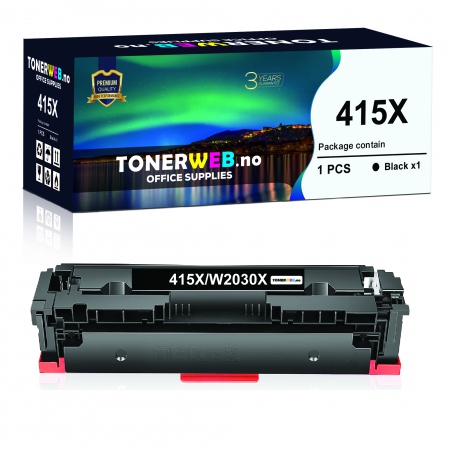 Tonerkassett, erstatter HP Toner Sort 415X (7500 sider) 