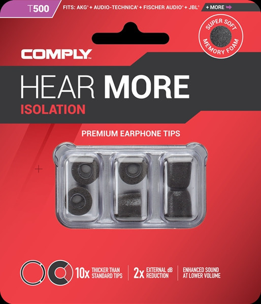 BildeComply Isolation Series T-500 Black Large 3-Pair 