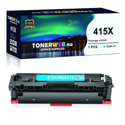 BildeTonerkassett, erstatter HP Toner Cyan 415X (6000 sider) 