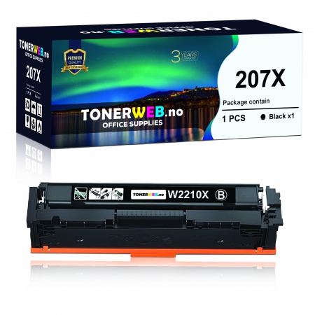 Tonerkassett, erstatter HP 207X Sort (3150 sider)