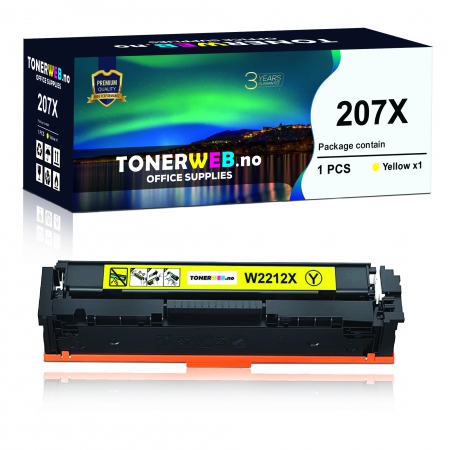 Tonerkassett, erstatter HP 207X Gul (2450 sider)