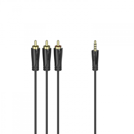 HAMA Kabel 4pin 3.5mm-3xRCA Guld Svart 1.5m