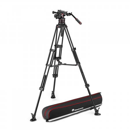 MANFROTTO Stativkit Video Nitrotech 612 + Alu Twin MS Midtspreder