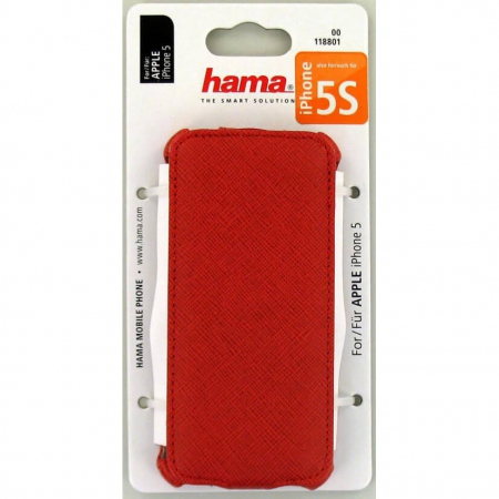 Hama iPhone5/5s/SE mobilveske flip-front rød lær