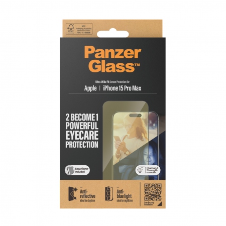 PanzerGlass iPhone 15 Pro Max AntiR&amp;AntiBL UWF wA