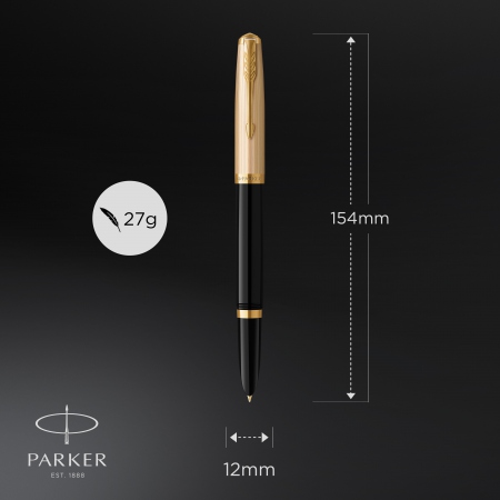 Parker 51 fyllepenn deluxe i gaveeske sort/gull