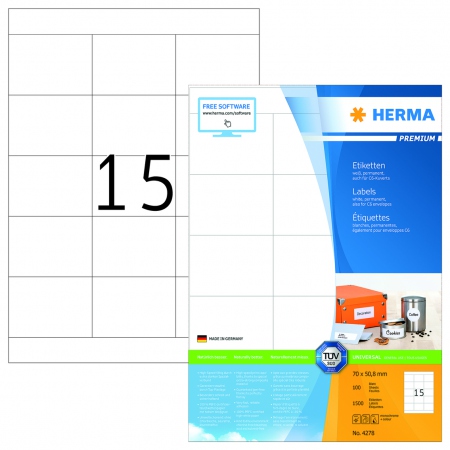 Herma Etiketter Premium A4 70x50,8 (100)